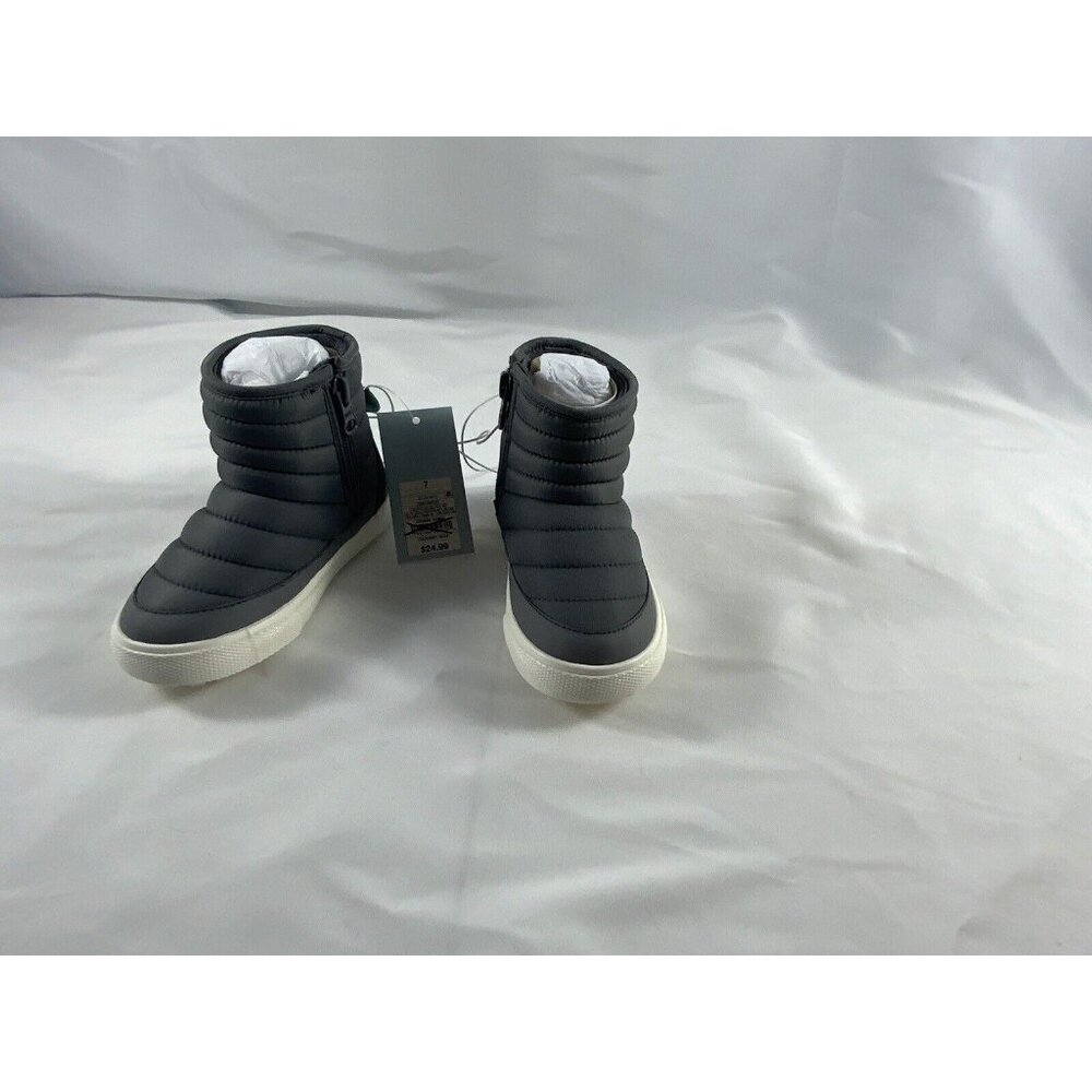 New! Toddler Boys' Ainsley Zipper Boots- Cat & Jack Gray 7 MSRP $24.99